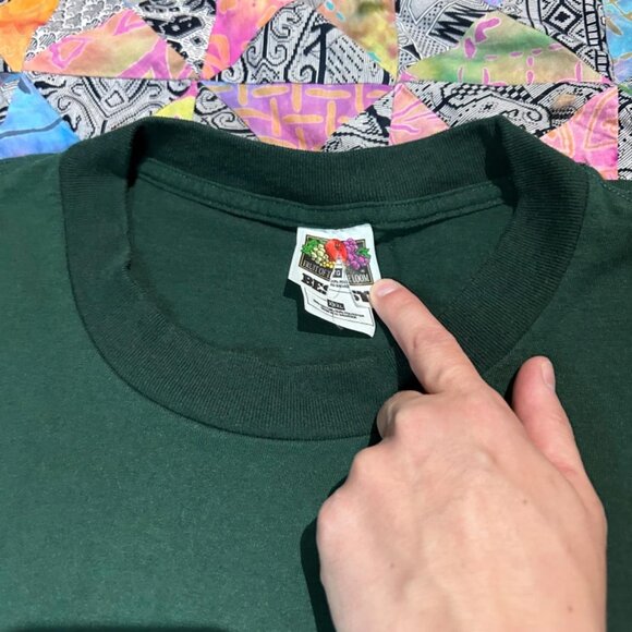 VINTAGE 90s Volkswagen Green T-Shirt Silver Sparkled COG Logo Size XXXL HTF - Picture 6 of 8